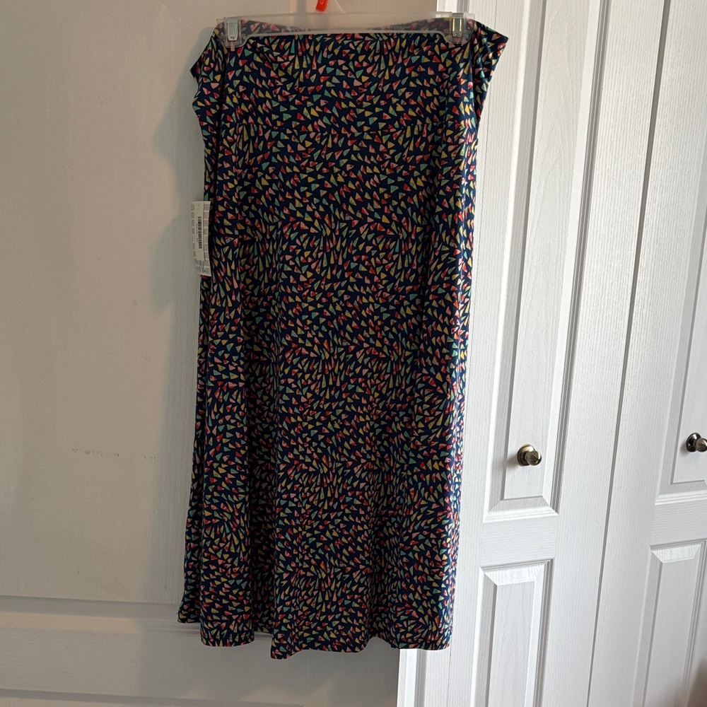 LuLaRoe Azure Multicolor Patterned Midi Skirt